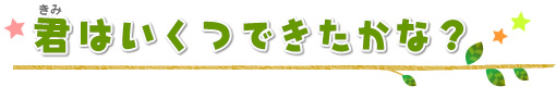 君はいくつできたかな？